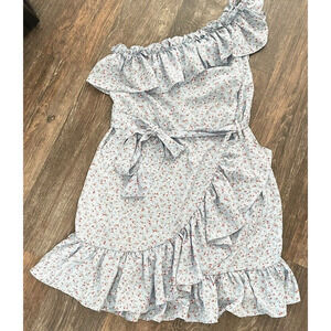 NWT Nasty Gal Women's Cold Shoulder floral ruffle dress Sz 10 Coquette Boho